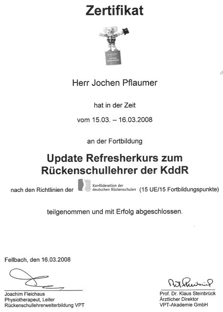 Rückenschule Jochen Pflaumer