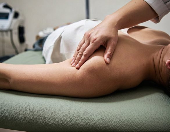 Manuelle Lymphdrainage an der Schulter Behandlung Schulterschwellung