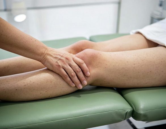 Manuelle Lymphdrainage nach einer Knieoperation Manuelle Lymphdrainage, Behandlung von einer Knieschwellung