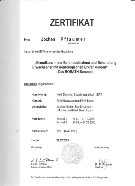 Bobath Konzept Jochen Pflaumer